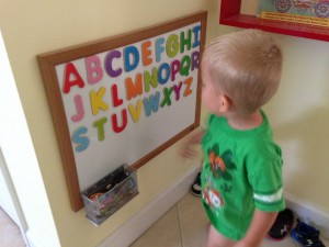 Toddler magnetic alphabet board