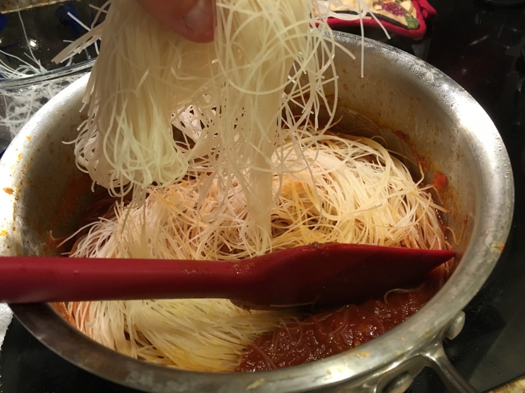 Homemade Gluten Free Spaghetti with Tomato Sauce